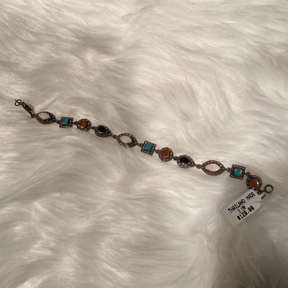 Women’s NWT multi gemstone marcasite Bracelet